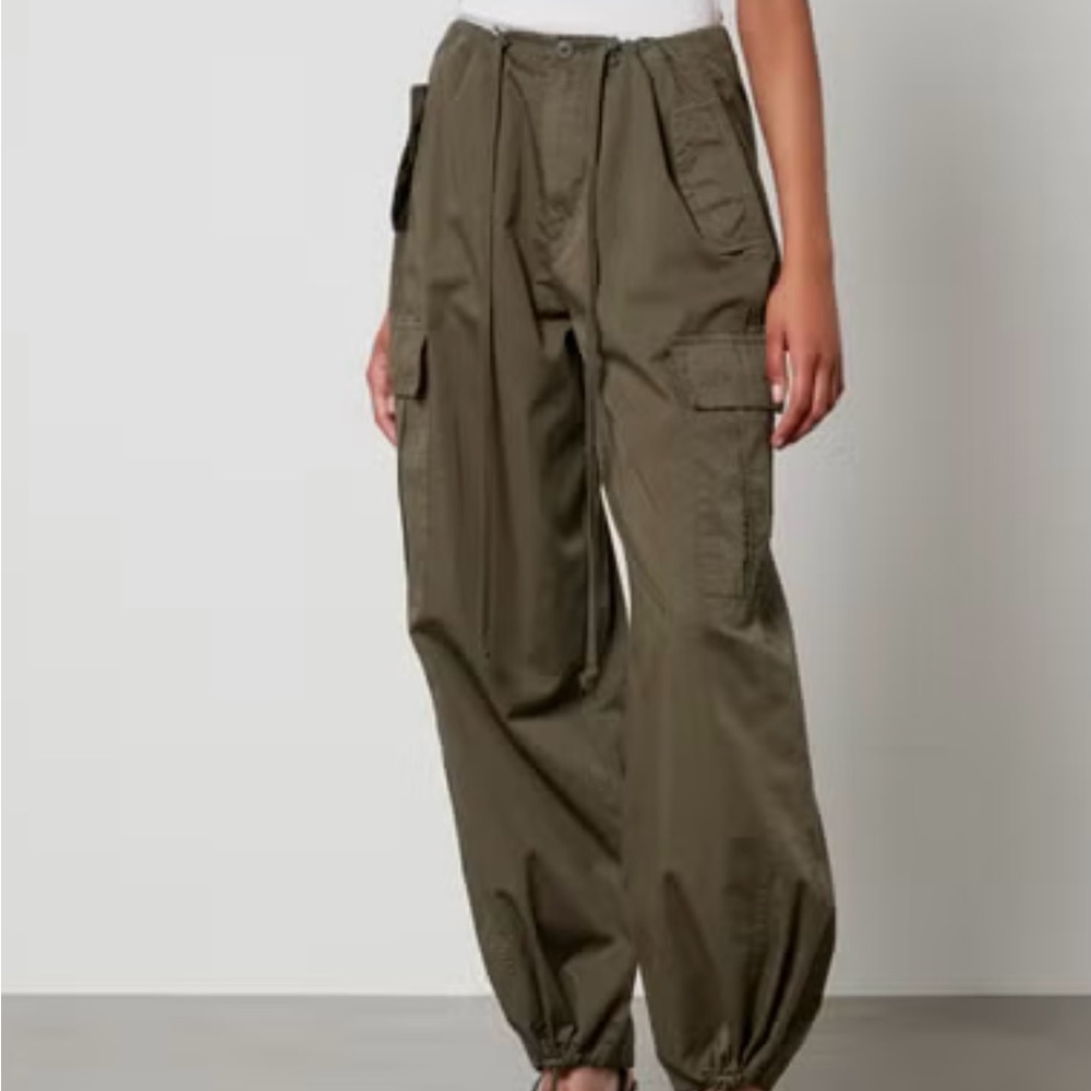 Good American Green Cargo Trousers with Jogger Cuffs
